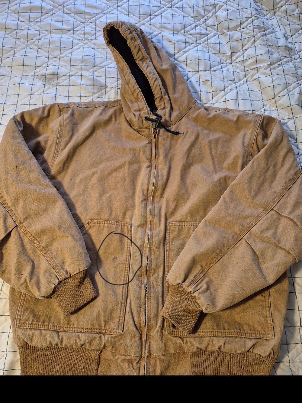 Walls Brown Hooded Work Jacket